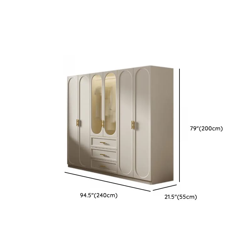 Chalk Simple Lumber Independent Wardrobe Closet with Soft Close Drawer, Interior Shelves, and Clothing Rod thumbnail 14