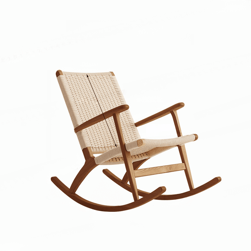 Wood Front Porch Rocking Chairs with Rear Back, Stationary thumbnail 8