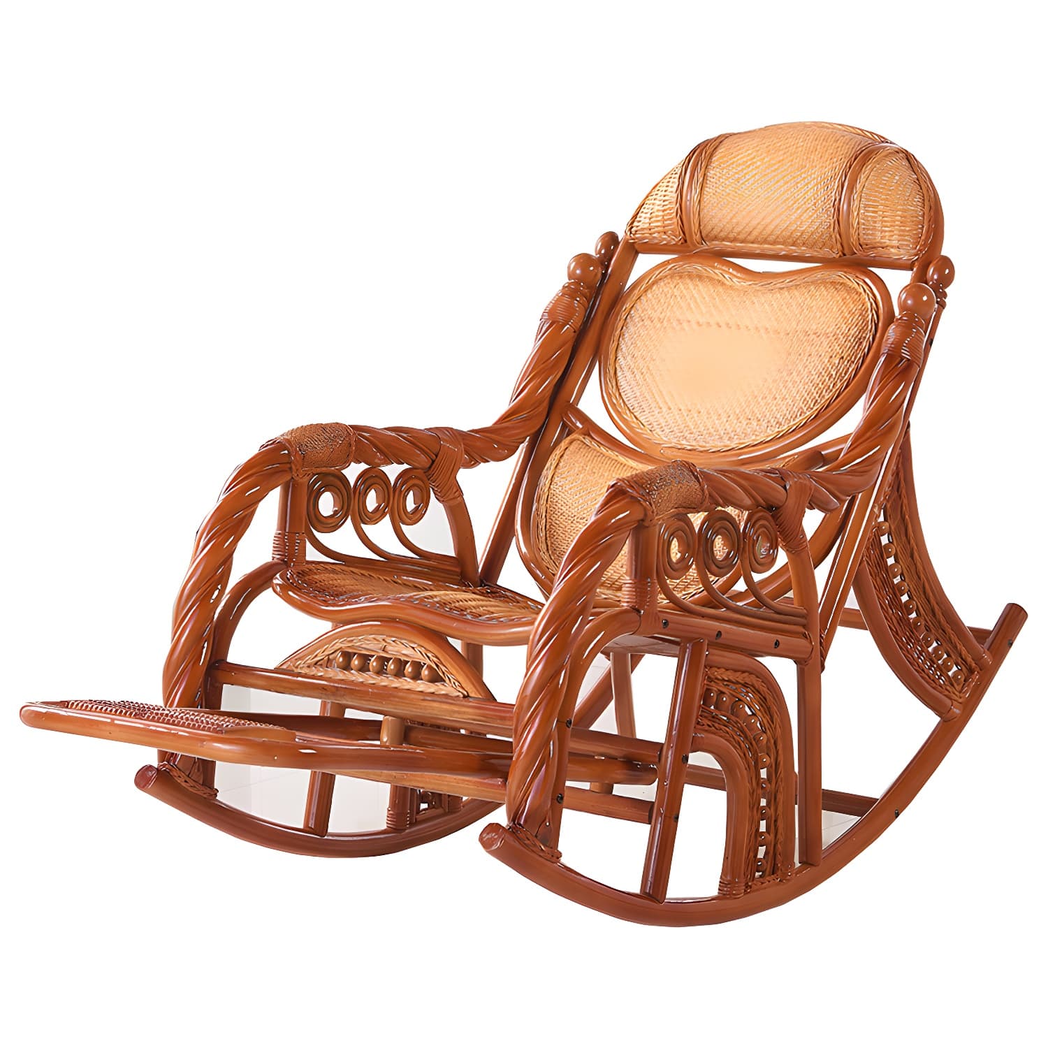 Traditional Spindle Rocking Accent Chair Tobacco Finish Rocker Chair Reclining thumbnail 23