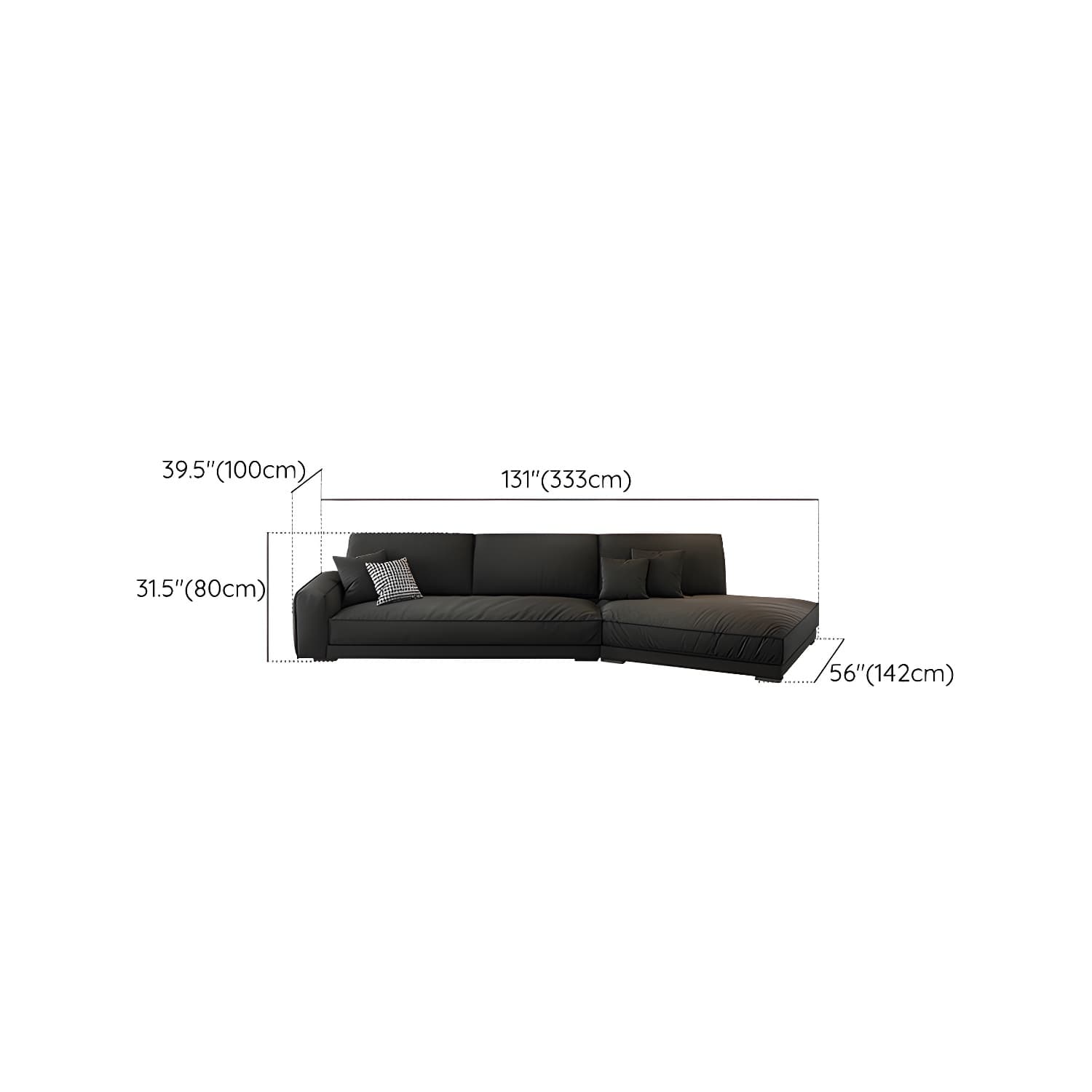 Modern Gray Polyester Blend Stationary Sectional Sofa with Square Arm and Cushion Back thumbnail 18