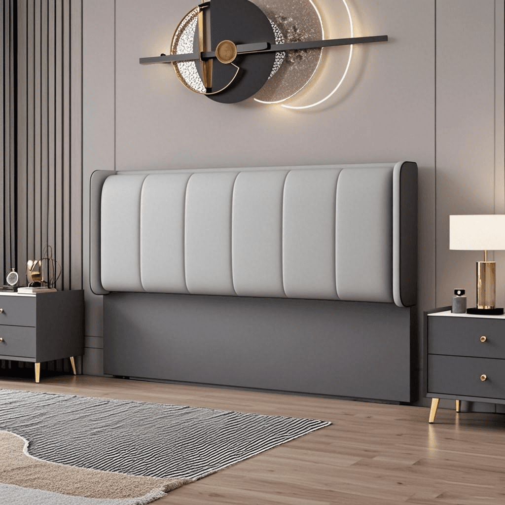 Simplistic Wingback Headboard in Pine Wood with No Distressing, Rectangular Shape for King/Queen/Full Bed, Featuring Sponge Upholstery and Standard Height thumbnail 3