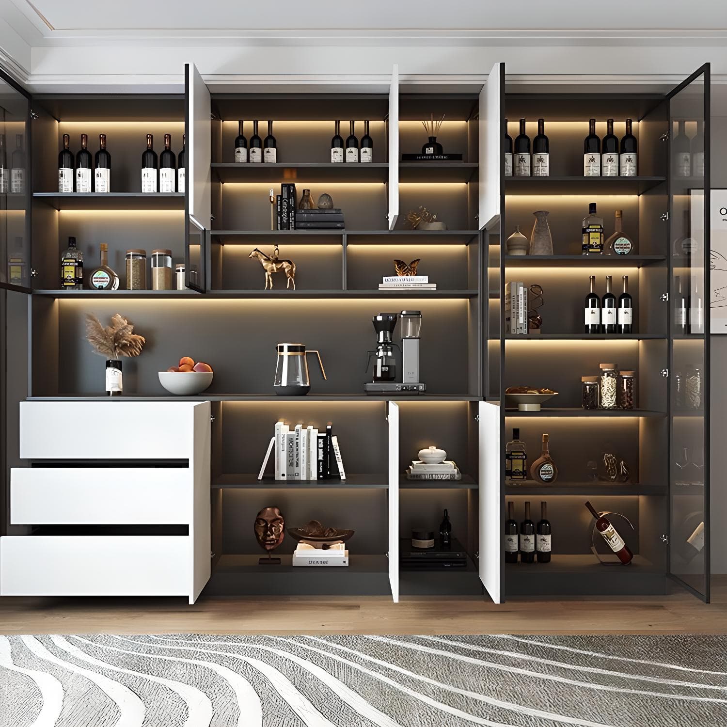 Modern Living Room Manufactured Wood Sideboard with Lighting thumbnail 8