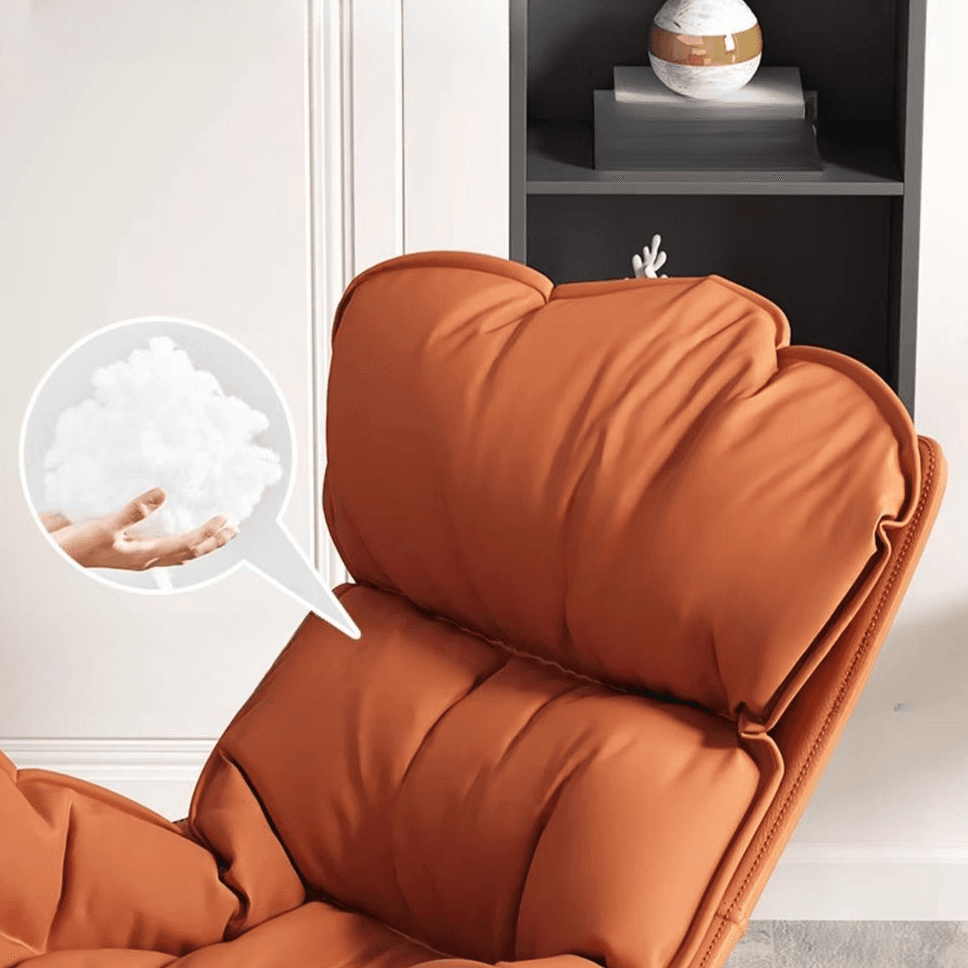 Grey/Chalk/Amber Contemporary Alloy 2 Piece Set Rocking Armchair with Padded Upholstery and Ottoman thumbnail 10