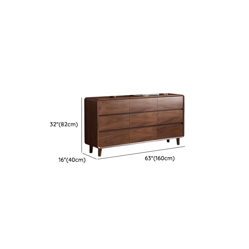 Cocoa Simplistic Natural Wood Double Dresser/Lingerie Chest with 6/9/5 Drawers in Horizontal/Vertical Orientation thumbnail 15