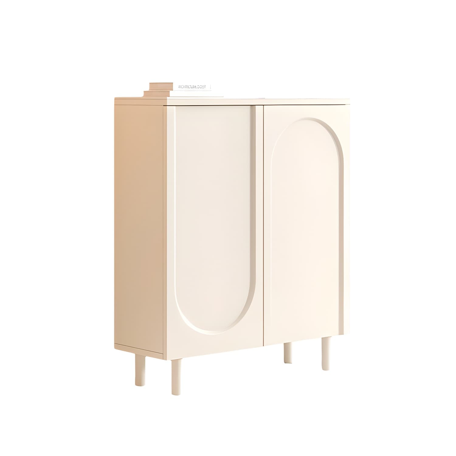 Scandinavian Wood Sideboard Credenza with Cabinet and Adjustable Shelves thumbnail 1
