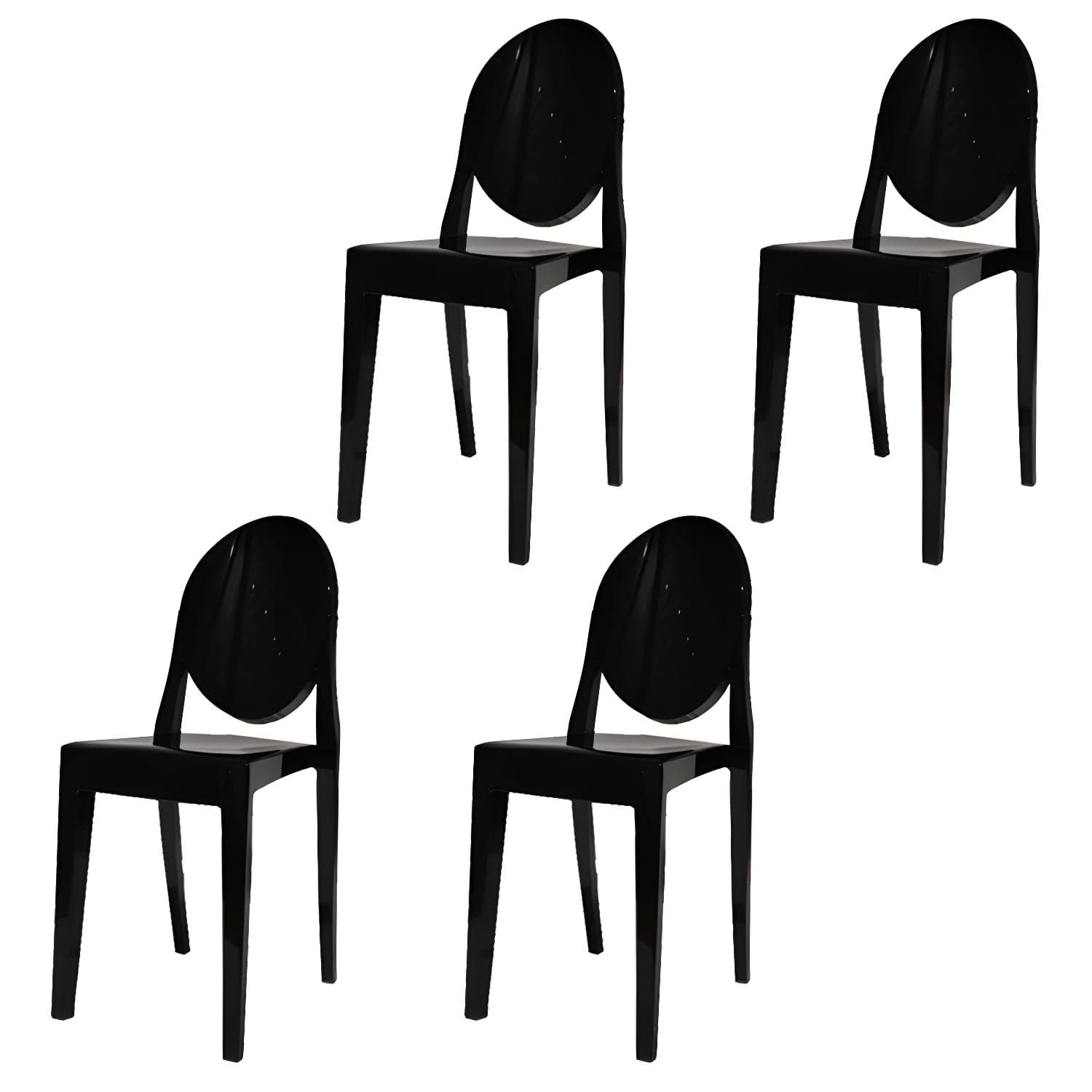 Scandinavian Winehouse Plastic Side Chair Transparent Open Dining Chair (Set of 4) thumbnail 2
