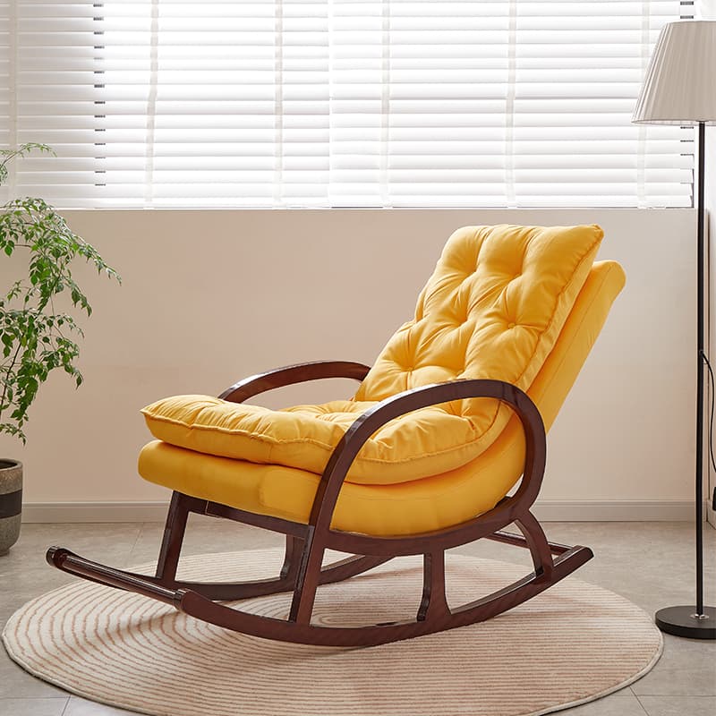 Grey/Blush/Light Green Modish Upholstered Rocking Accent Chair with Round Arm thumbnail 10
