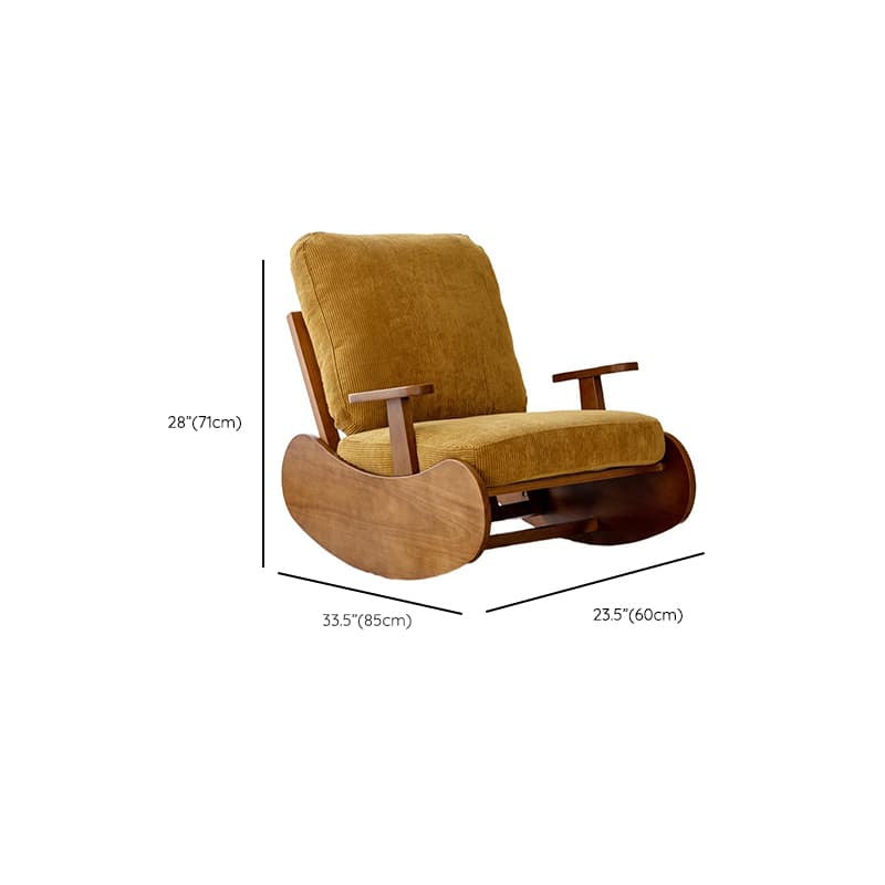 Black/Jade Green/Ivory Art Deco Upholstered Rocking Armchair with Recessed Arm thumbnail 17