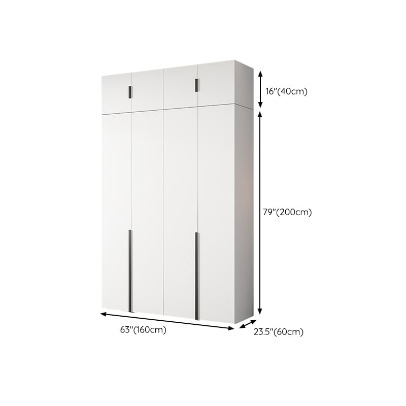 White Wood Wardrobe Armoire with Hinged Doors and Shelves Included thumbnail 19