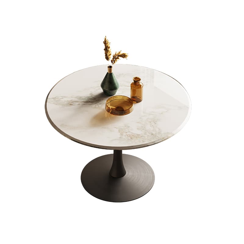 Art Deco Multi-Color Rounded Dining Table with Stone Top, Scratch-immune, Standard Height, Seats 2 thumbnail 3