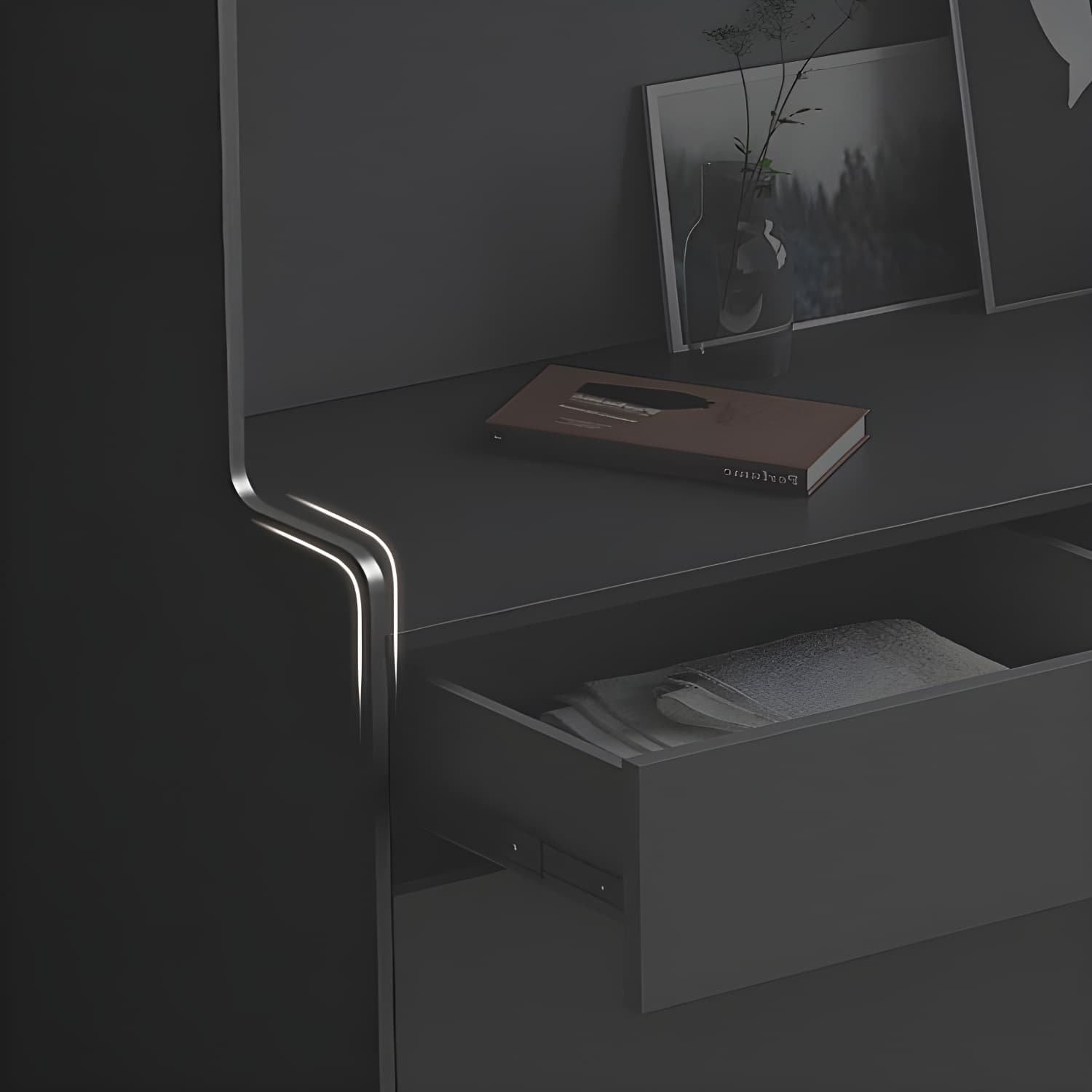 Five Doors Three Drawers Sideboard Glam Buffet Server for Living Room thumbnail 7