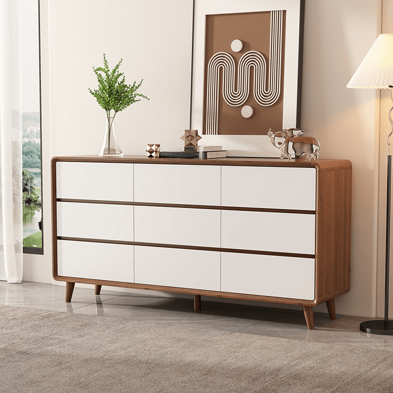 Modern Natural Wood Double Dresser/Bachelor Chest with 9 Drawers/7 Drawers/8 Drawers, Horizontal/Vertical Orientation - image 18