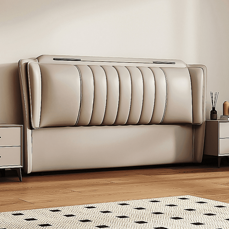 Modish Style Panel Headboard in Timber with No Distressing, Rectangle Shape for King/Queen/Full Bed, Featuring Sponge Upholstery and Standard Height thumbnail 6