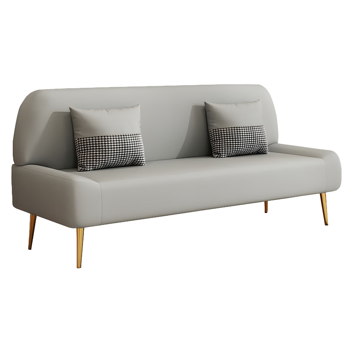Scandinavian Faux Leather Small Size Sofa with Armless Design in Solid Color thumbnail 13