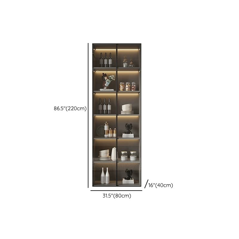 White Modern Buffet Cabinet with Cabinets and Shelves, Full Assembly Needed thumbnail 14