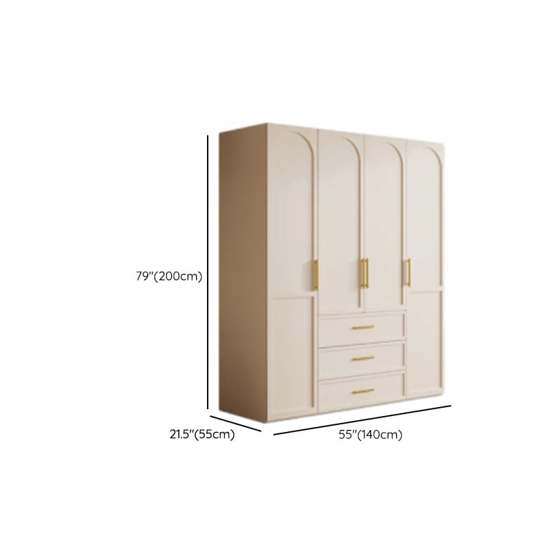Simplistic White Detached Almirah with 3 Drawers, Interior Shelves, and Hinged Door thumbnail 12