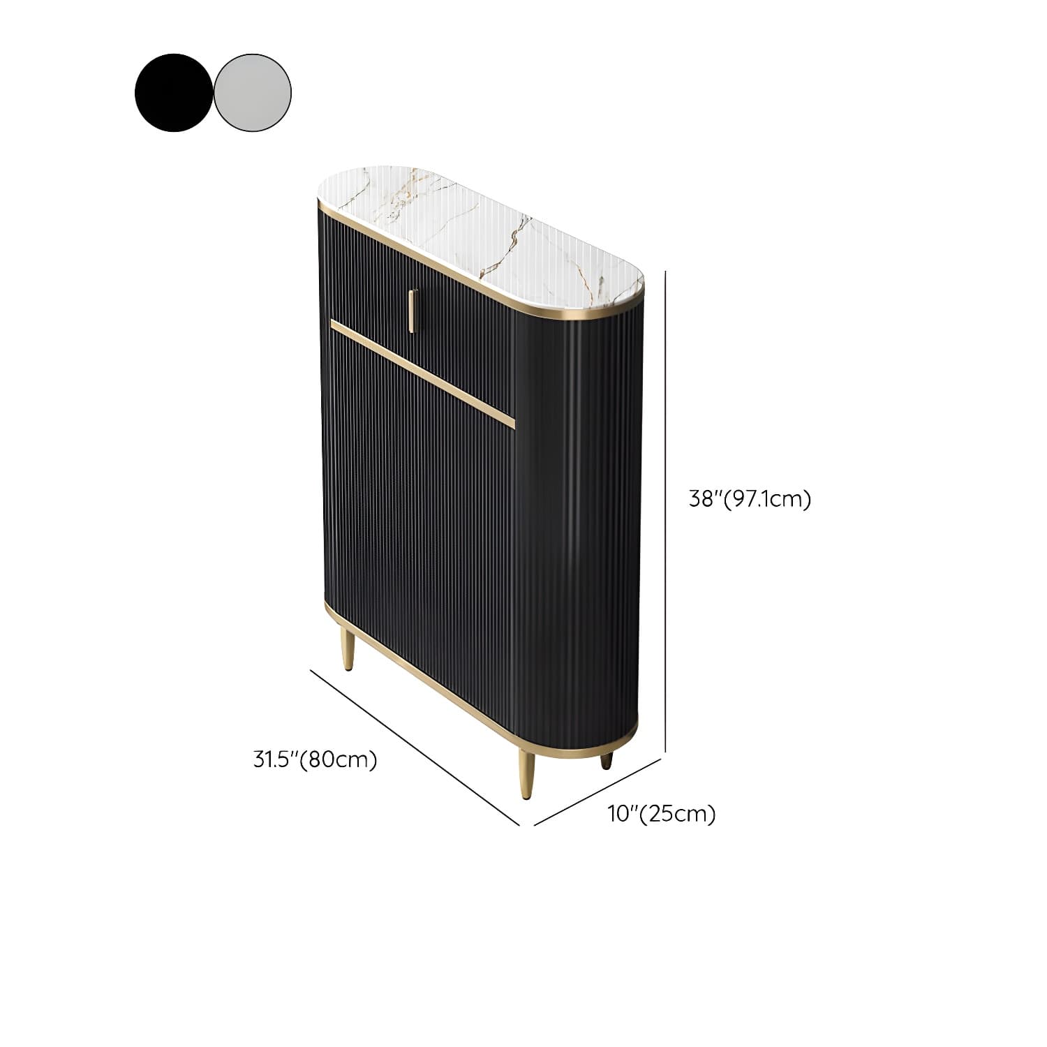 Glam Style Stone Top Sideboard Engineered Wood Side Board for Living Room thumbnail 18