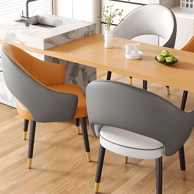 Modish Arm Chair with Ventilated Back, Padded Upholstery, Arms, and Steel Legs thumbnail 11