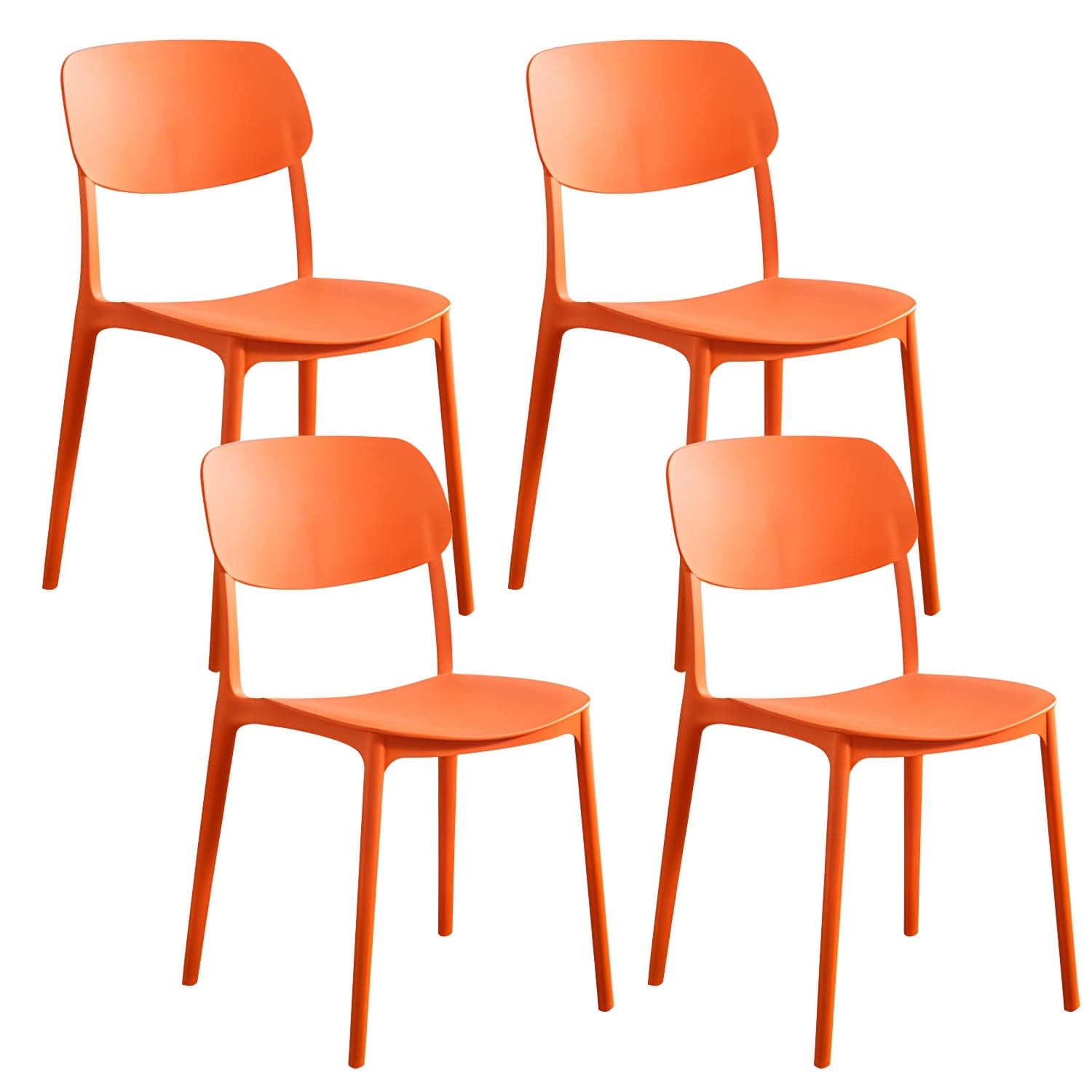 Plastic Indoor-Outdoor Side Chair Armless Stackable Dining Chairs thumbnail 6