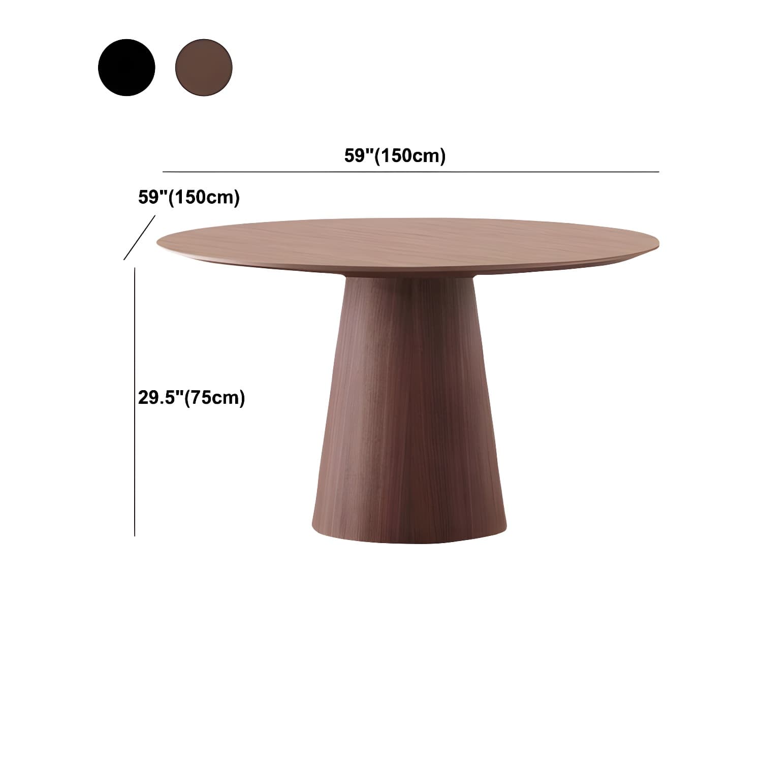 Contemporary Round Dinette Table Solid Wood Pedestal Dining Table thumbnail 11