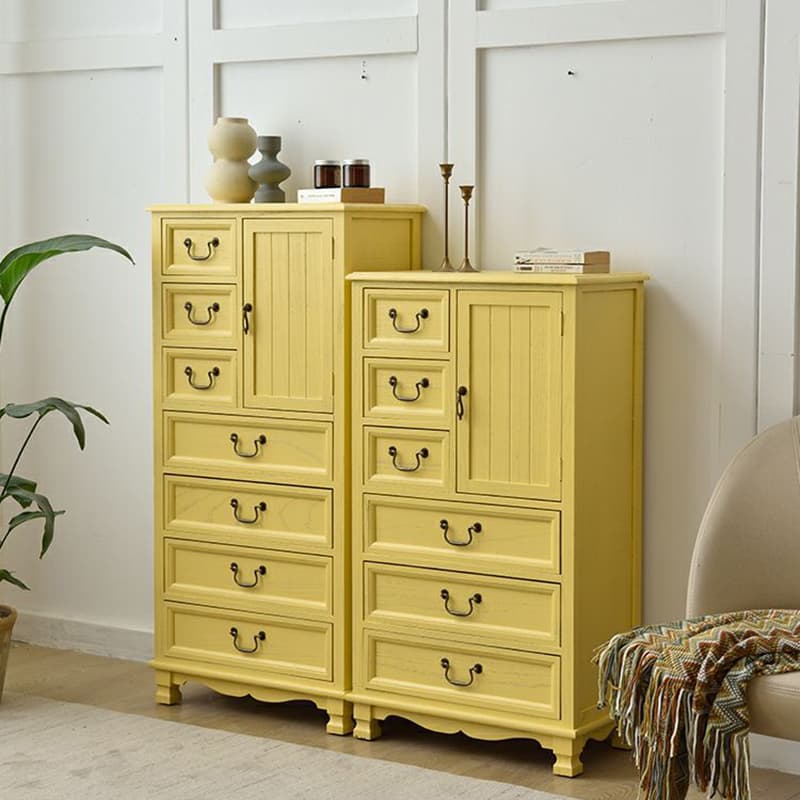 Coastal Style Storage Chest Solid Wood Countertop with Drawers and Doors thumbnail 8