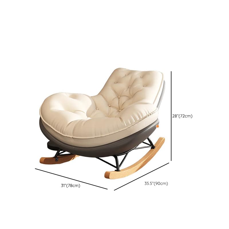 Art Deco Alloy Rocking Chair with Water Proof Upholstery and Flared Arm - image 14