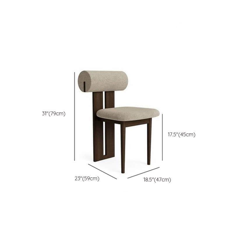 Modern Upholstered Armless Kitchen & Dining Chair, Open Back, Wood Ash, 1 Piece thumbnail 37