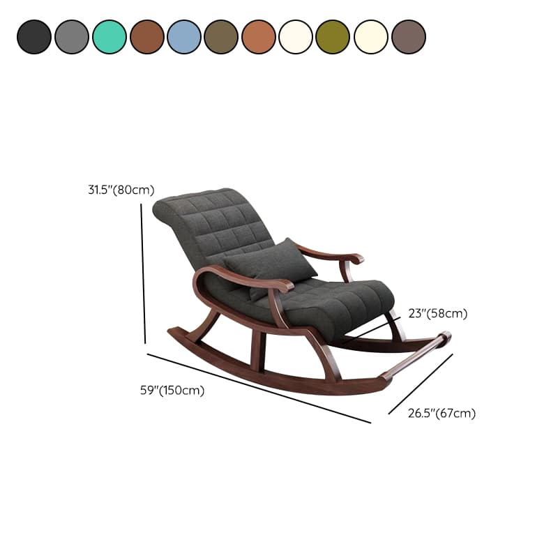Stylish Modern Upholstered Rocking Chair with Brown Wood Legs and Track Arms thumbnail 22