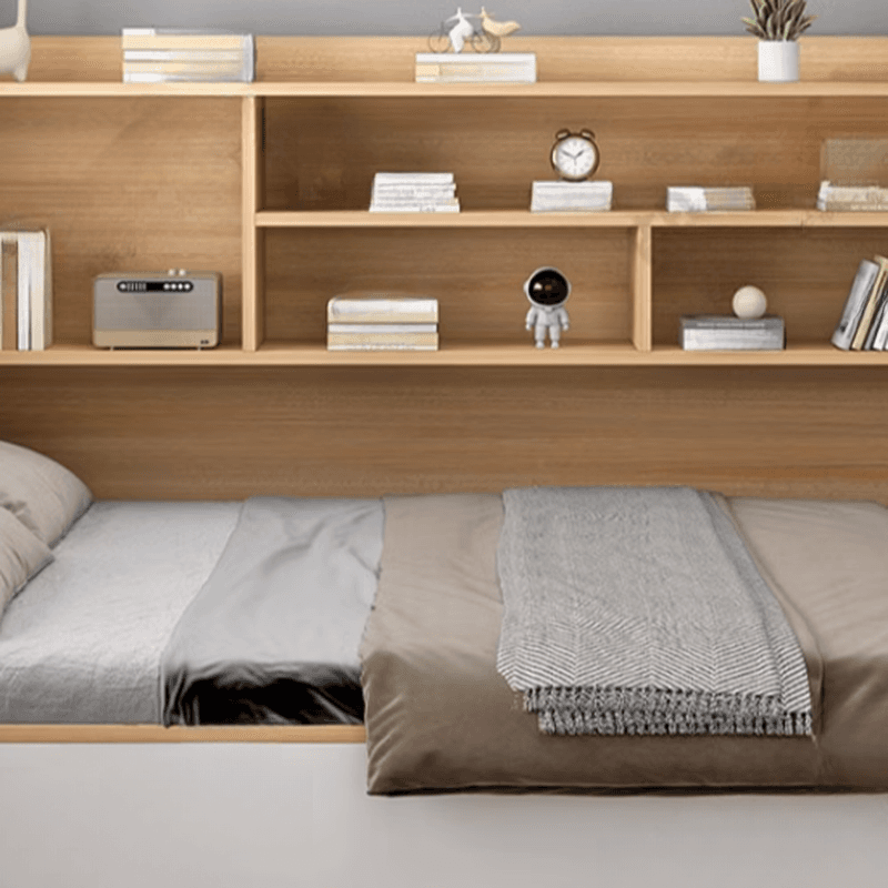 Unfinished Color Modern Tatami Bed with 3 Storage Boxes thumbnail 6