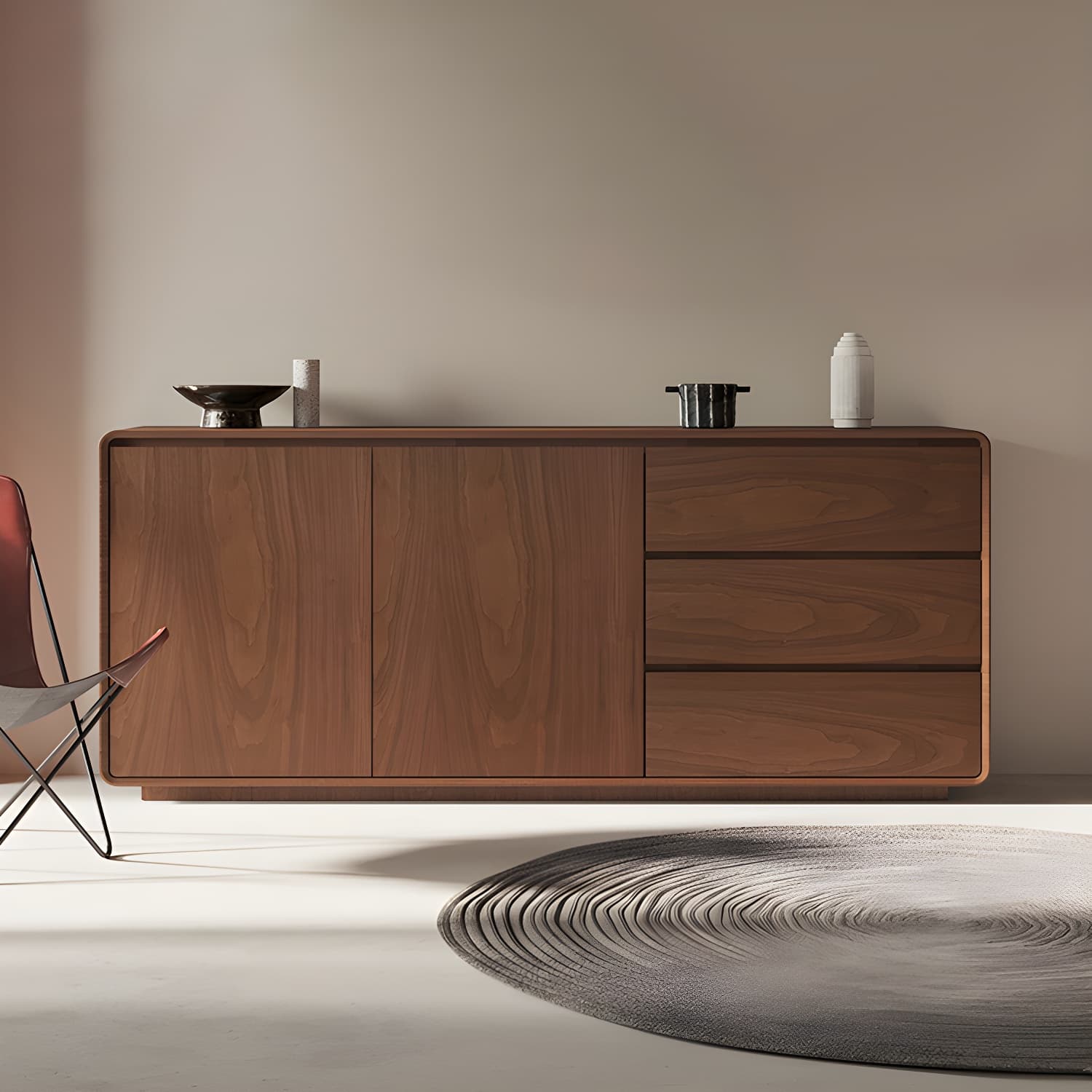 Wood Sideboard with 2 Doors and 3 Drawers, Overall Dimensions 40cmW x 80cmH thumbnail 9