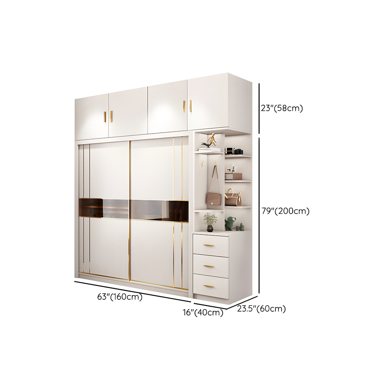 Modern Style Wardrobe Cabinet Glass Wardrobe Closet for Home thumbnail 27