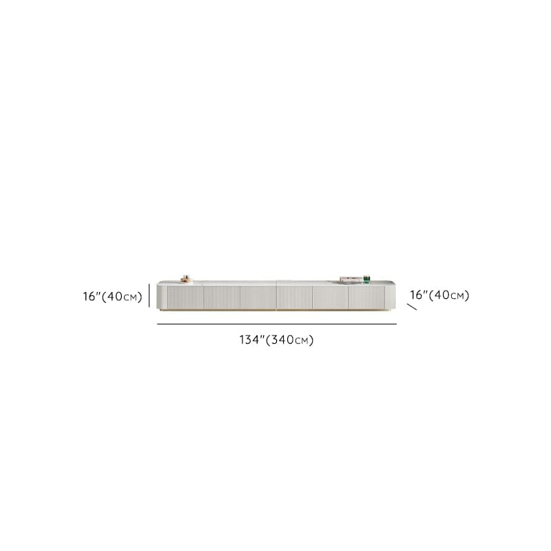 Simple Chalk Sintered Stone Rectangular TV Stand with 6-Drawer/4 Drawers/3-Drawer & Cable Management thumbnail 11