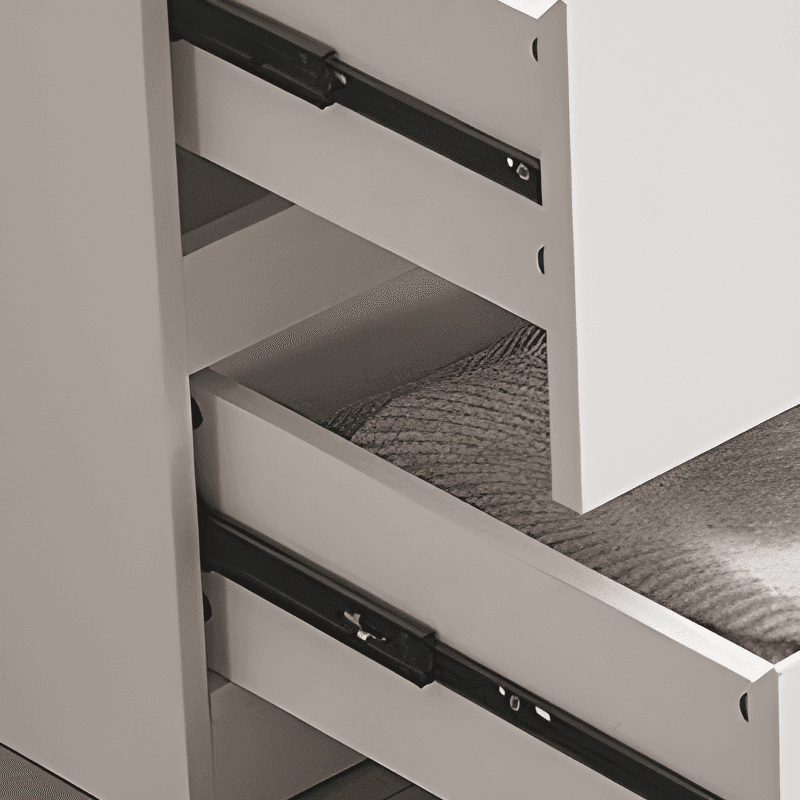 White Contemporary Alloy Cabinet Armoire with 3/6/9 Drawers, Flexible Shelf, and Hanging Rod thumbnail 6