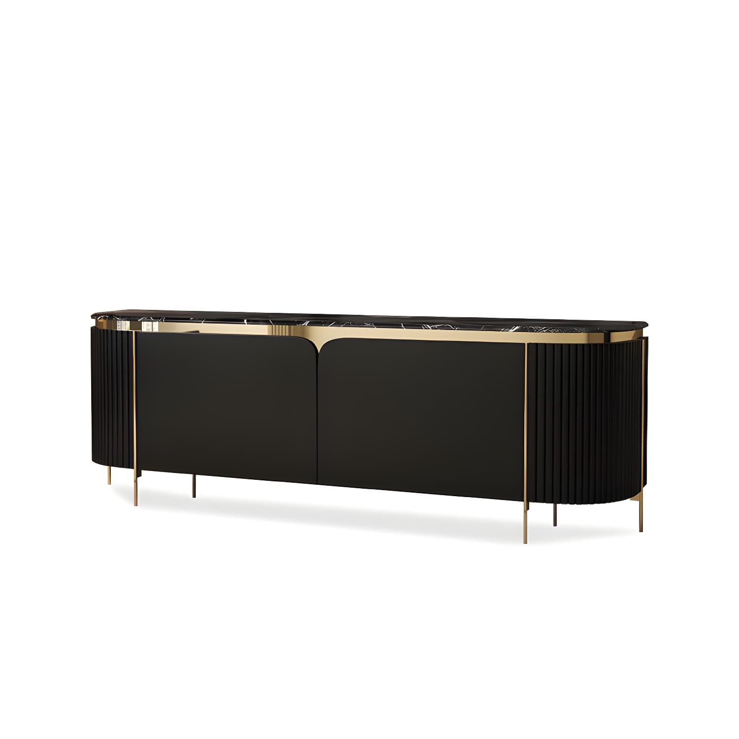Marble TV Media Console Contemporary TV Console for Living Room thumbnail 1