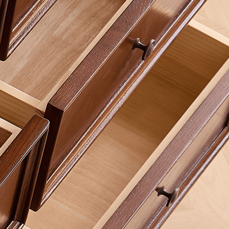 Cocoa Casual Ash Wood Double Dresser/Lingerie Chest with 9/8/6 Drawers, Horizontal/Vertical thumbnail 7