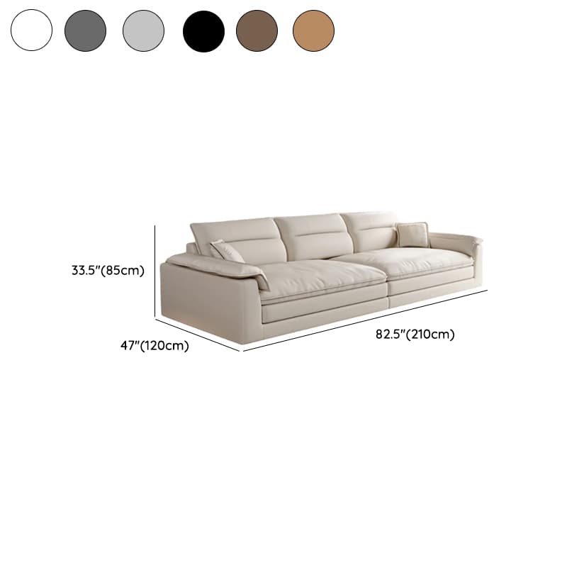 Modish Solid Color Water Resistant Standard Sofa in Light Gray/White/Light Brown with Seats 3/2-seater and 2 Pillows thumbnail 19
