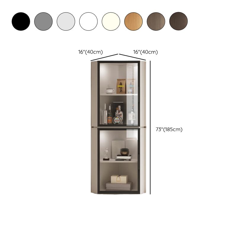 Nook Detached Accent Cabinet with Damp-proof and Scratch-immune Features, Glazed Door, Grip Bars, and Midnight Black/Chalk/Sepia Top thumbnail 13