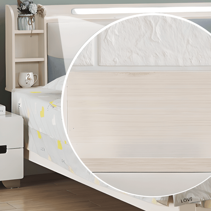 Simple Free-standing Standard King(76"W x 80"L)/Queen(60"W x 80"L)/Full(54"W x 75"L) Panel No Distressing with Shelves Included and Illumination Light in Timber thumbnail 6