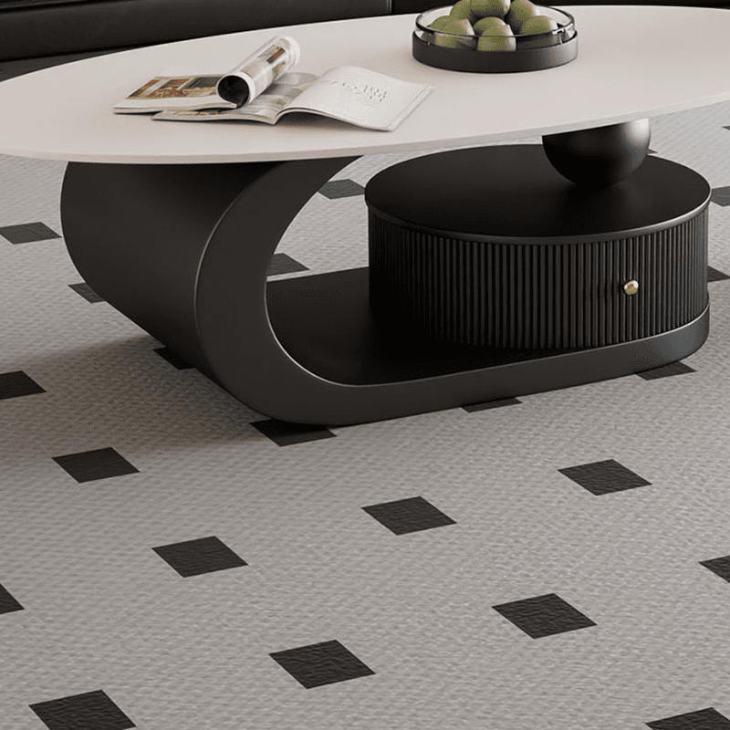 Modern Farmhouse Bunching/Single Coffee Table with Chalk Oval Slate Top, Plinth Base, and 1 Drawer thumbnail 8