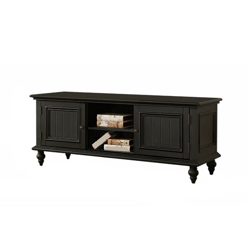 Modern Wood TV Stand with Open Storage & Cabinet Included - Standard Height - 3 Cabinets - With Legs thumbnail 1