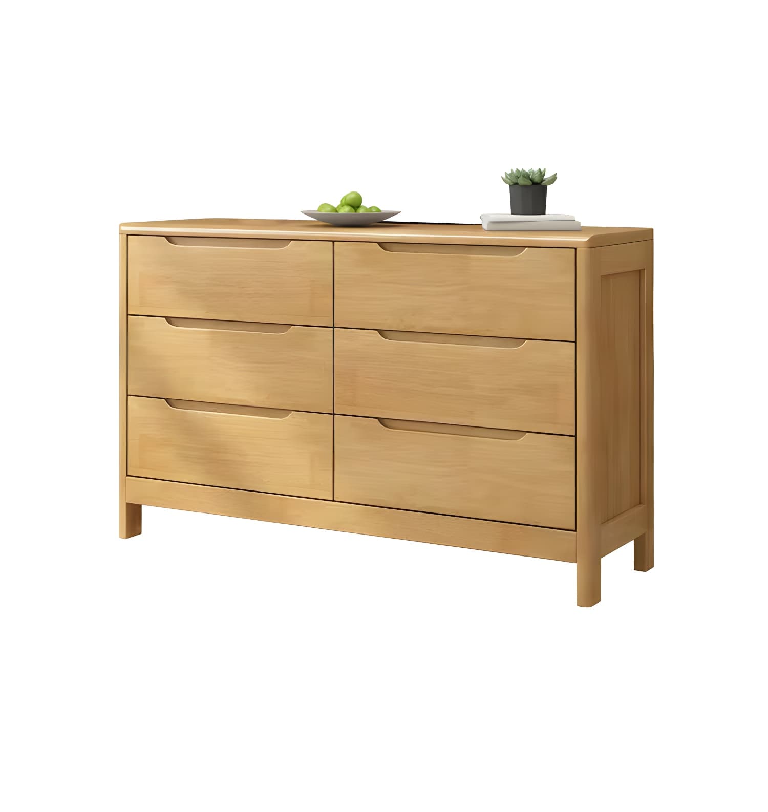 Mid-Century Modern Chest Rubberwood Squared Legs Grooves with Drawer Accent Chest thumbnail 1