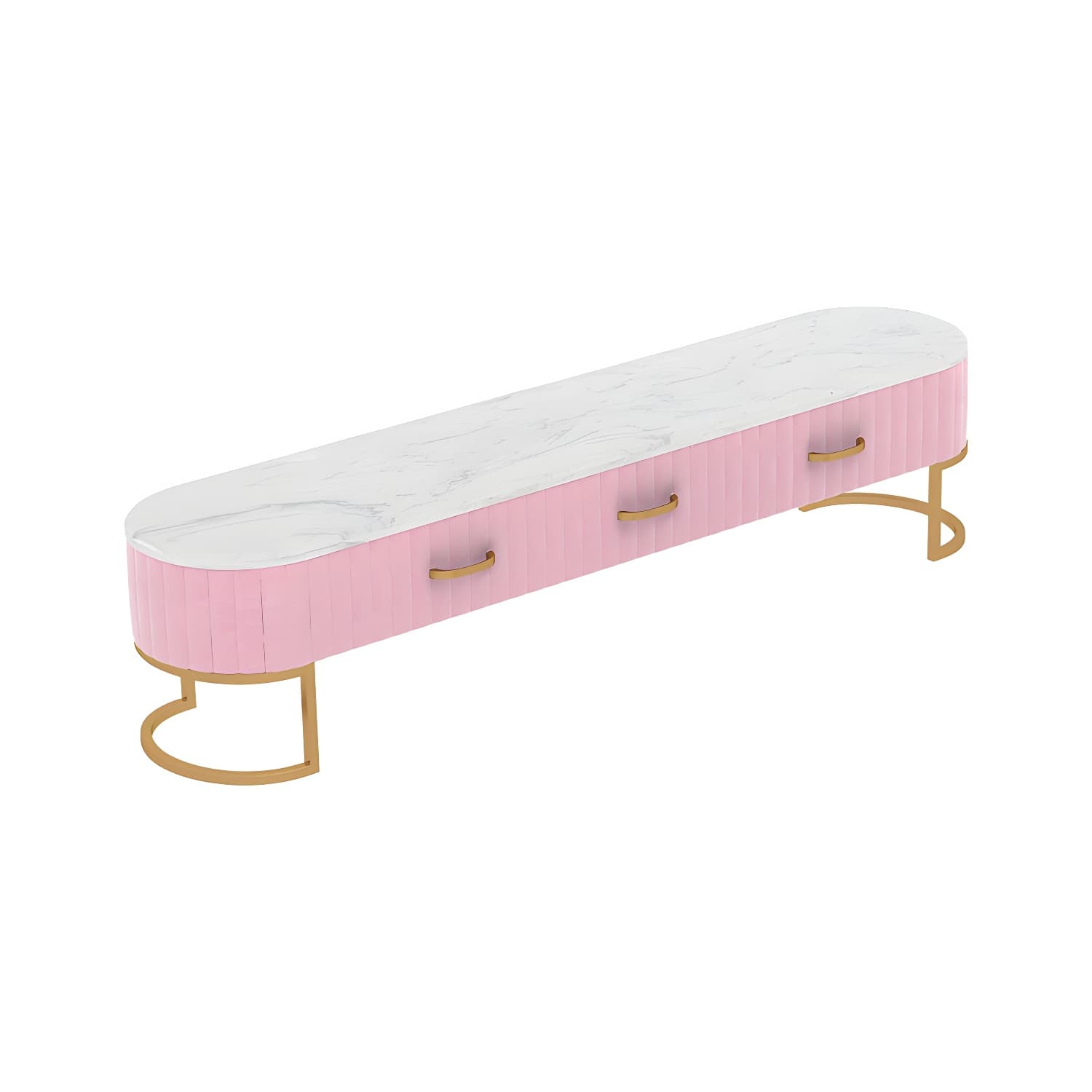 Scandinavian TV Stand Imitation Marble Enclosed Storage TV Console with Drawers thumbnail 4