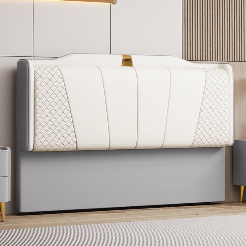 Trendy Panel Headboard in Natural Wood with No Distressing, Scooped Shape for Queen/Full Bed, Sponge Upholstery Fill, Standard Height thumbnail 9