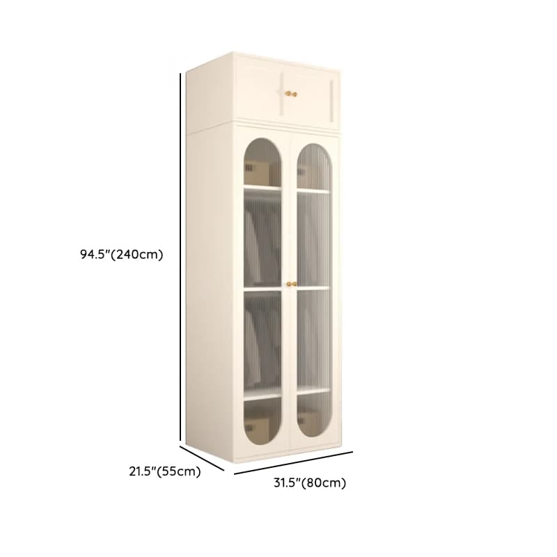 Chalk Casual Unattached Wardrobe with Adaptable Shelf, Soft Close Door, Hanging Rod, and Articulated Mechanism thumbnail 18