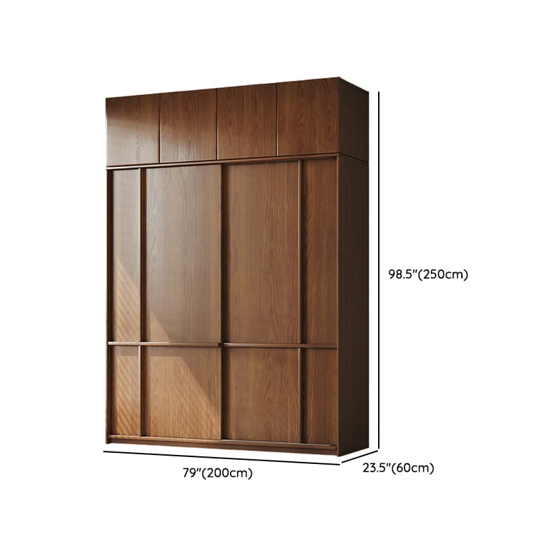 Stylish Coffee Modern Lumber Standalone Armoire Cabinet with Soft Close Drawers and Doors, Interior Shelves thumbnail 19