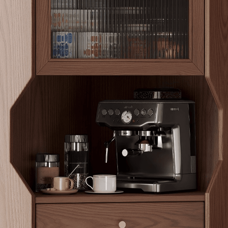 Accent Cabinet with 1 Drawer, 2 Cabinets, Glazed Door, Adjustable Shelf, Cabinet Knobs, Sepia/Wood Color Top, and Stain Resistant Finish thumbnail 6