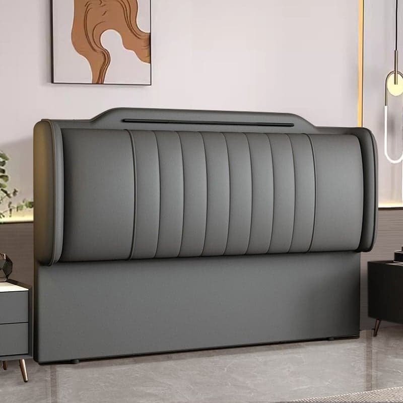 Modish No Distressing Timber Panel Headboard with Rectangle Shape for King Bed, Featuring Sponge Upholstery Fill and Standard Height thumbnail 5