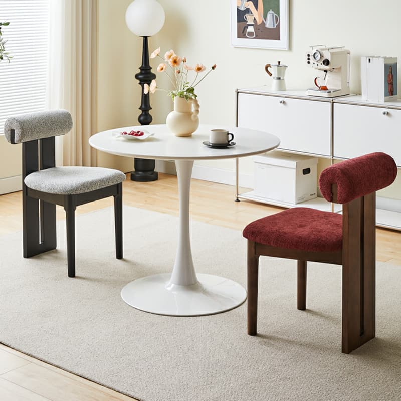 Stable Slat Back Upholstered/Faux Leather/Velour Armless Chair with Wood Legs in a Minimalist Style thumbnail 7