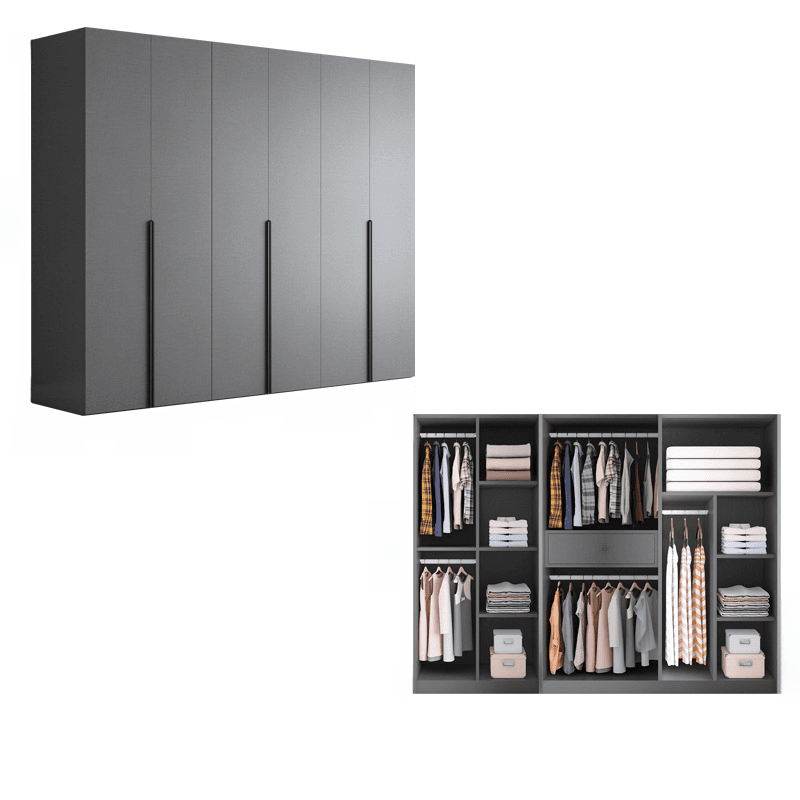 Trendy Dove Grey Wooden Wardrobe with Interior Shelves, Soft Close Door & Hanging Rod thumbnail 11