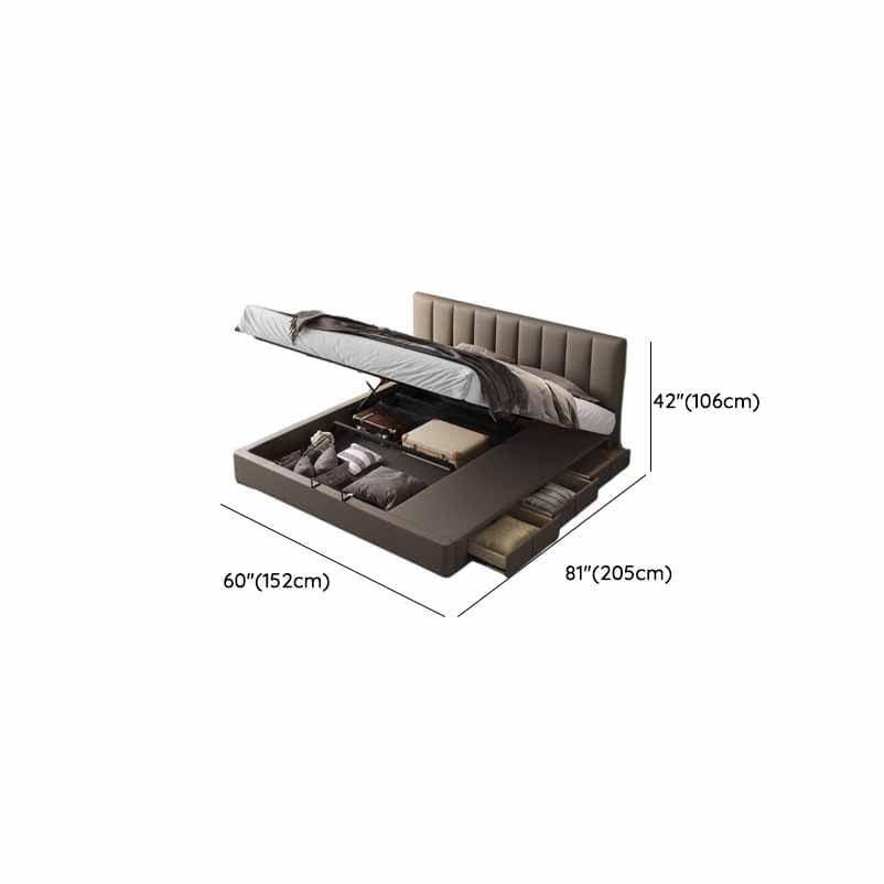 Grey Solid Color Storage Included/Panel Bed for Bedroom thumbnail 14